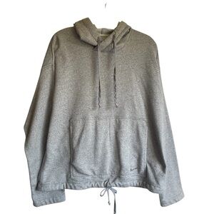 Nike Dri Fit Yoga Heather Gray Pullover Sweatshirt Hoodie OVERSIZED Size Medium